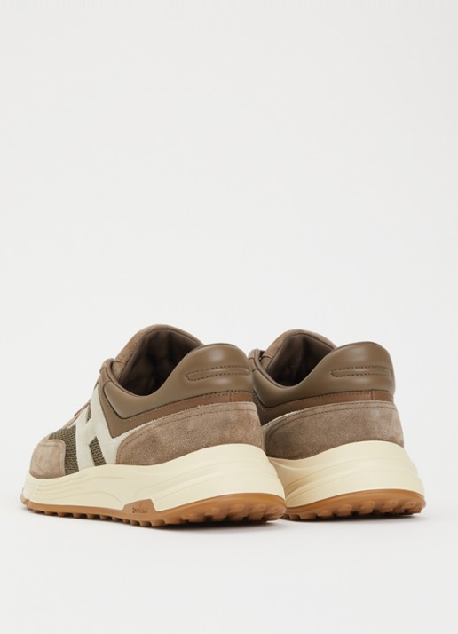 Hogan Hyperlight sneaker met suède details - achterkant 5 taupe