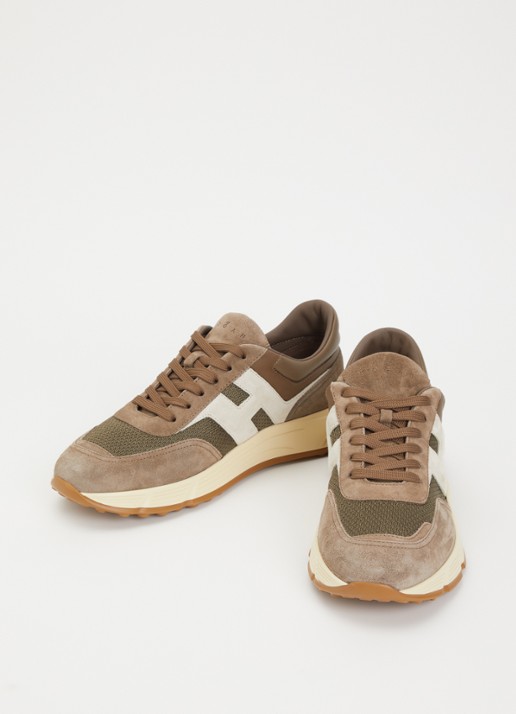 Hogan Hyperlight sneaker met suède details - detail taupe