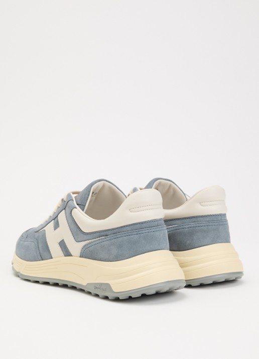 Hogan Hyperlight sneaker van suède met details van leer - achterkant 5 blauwgrijs