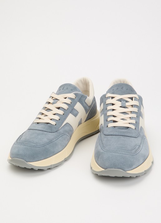 Hogan Hyperlight sneaker van suède met details van leer - detail 2 blauwgrijs