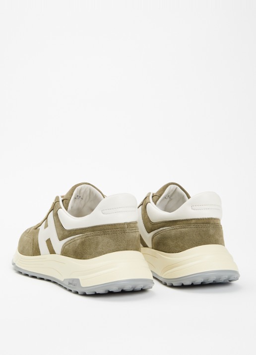Hogan Hyperlight sneaker van suède met details van leer - achterkant 5 olijfgroen