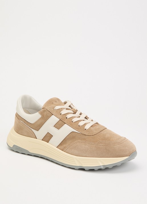Hogan Hyperlight sneaker van suède met details van leer