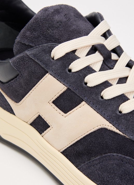 Hogan Hyperlight sneaker van suède met details van leer  - detail 4 donkerblauw