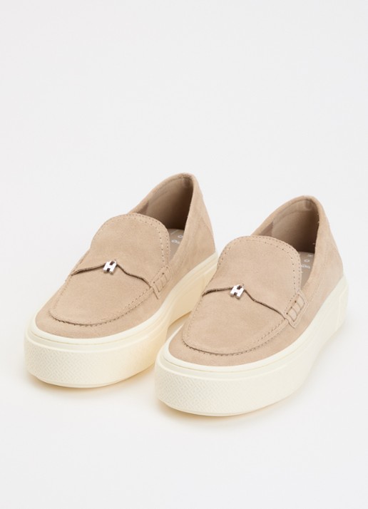 Hogan Mocassin van suède  - detail 4 naturel