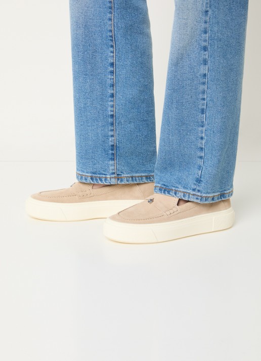 Hogan Mocassin van suède  - voorkant 3 naturel