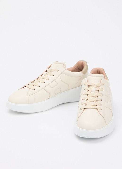 Hogan Rebel sneaker van leer met details van lurex - detail 2 creme