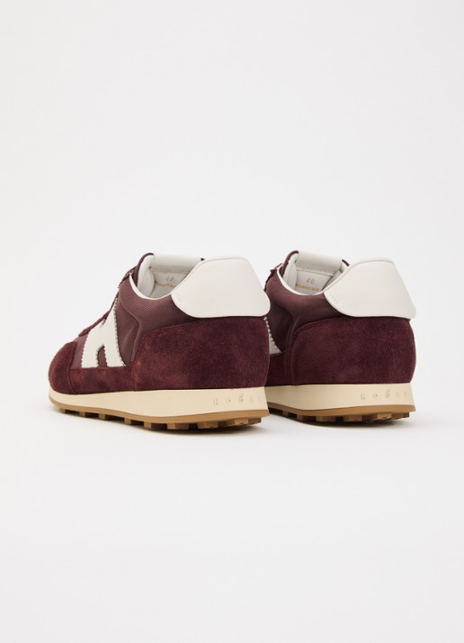 Hogan Sneaker met suède details - achterkant 6 bordeauxrood