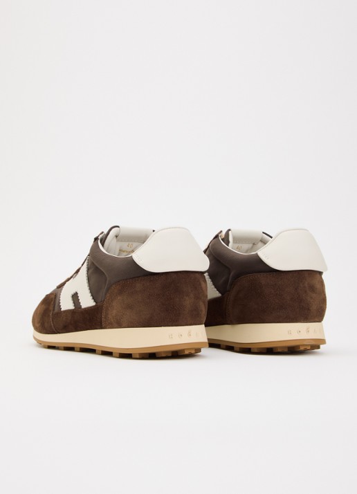 Hogan Sneaker met suède details - achterkant 6 chocoladebruin