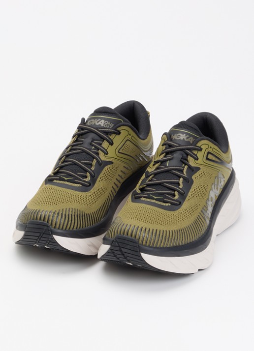 HOKA Bondi 7 sneaker van mesh met logo - detail 3 mosgroen