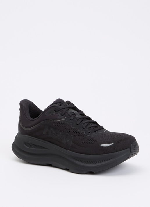 HOKA Bondi 9 hardloopschoen met mesh details - voorkant 2 zwart