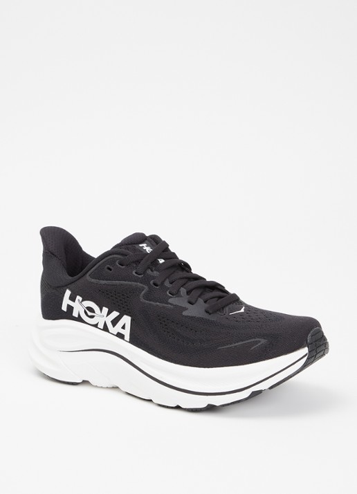 HOKA Clifon 10 hardloopschoen met reflecterende details - voorkant 5 zwart