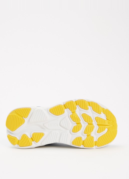 HOKA Clifton 10 hardloopschoen met gebreid bovenwerk en logo - detail 4 blauw