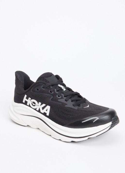 HOKA Clifton 10 hardloopschoen met gebreid bovenwerk en logo