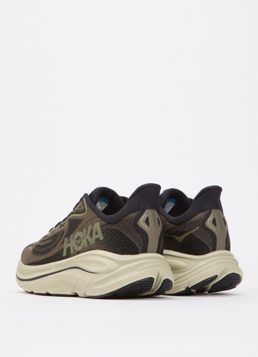 HOKA Clifton 10 sneaker met mesh details - achterkant 5 mosgroen