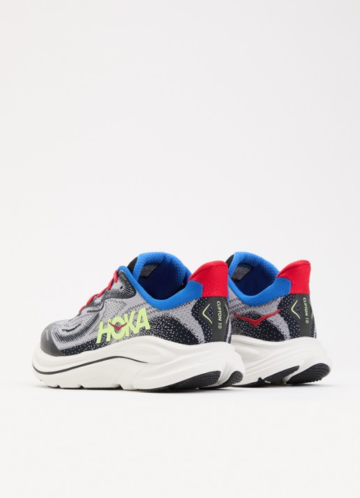 HOKA Clifton 10 sneaker met mesh details - achterkant grijsmele