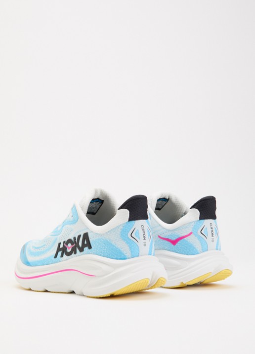 HOKA Clifton 10 sneaker met mesh details - achterkant 2 lichtblauw