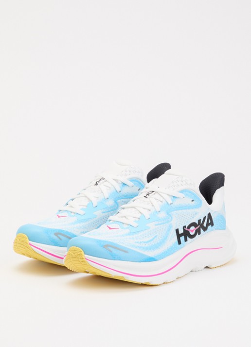 HOKA Clifton 10 sneaker met mesh details - detail 3 lichtblauw