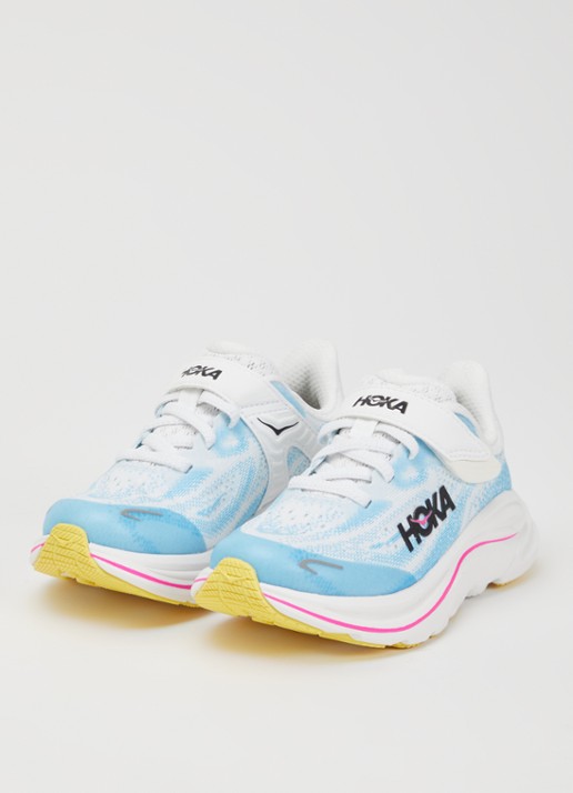 HOKA Clifton sneaker van mesh met logo - voorkant 4 lichtblauw