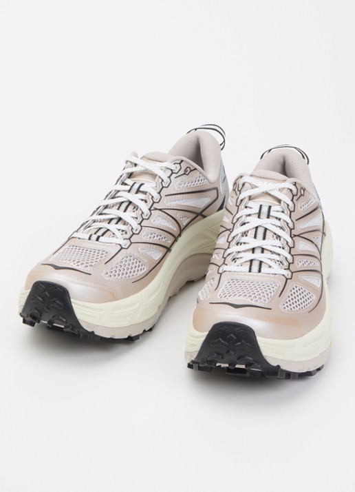 HOKA Mafate Speed 2 TS sneaker met mesh details en metallic finish - detail 2 creme