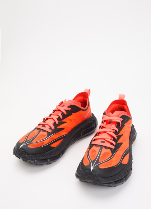 HOKA Mafate Speed 4 Lite sneaker met mesh details - detail orange