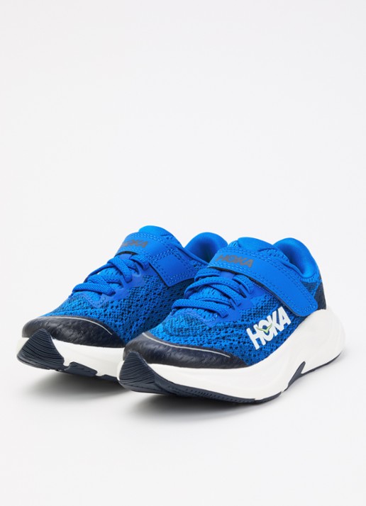 HOKA Rincon 4 sneaker met gebreid bovenwerk en logo - voorkant 4 kobaltblauw