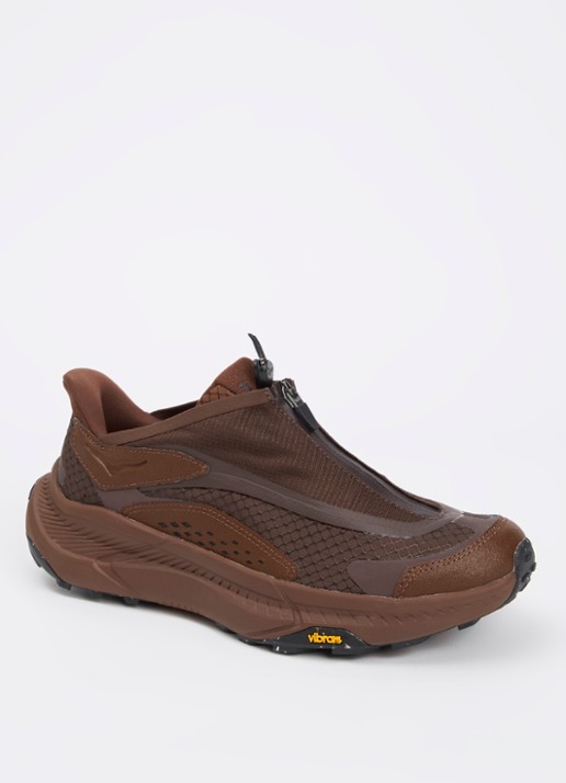 HOKA U Project Transport sneaker met mesh detail - voorkant bruin