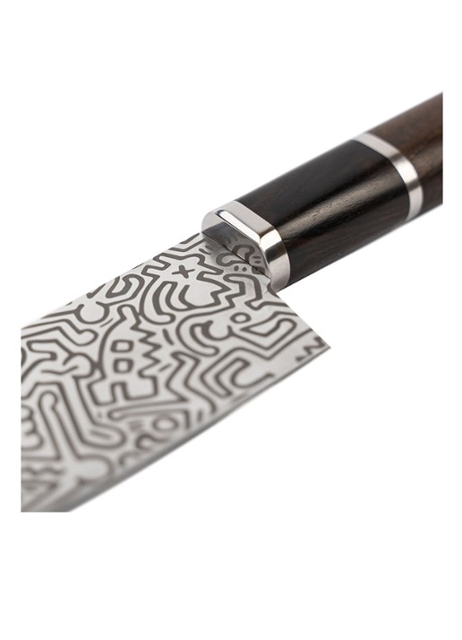 Homey's Keith Haring koksmes met chopsticks in cadeauverpakking  - detail 5 donkerbruin