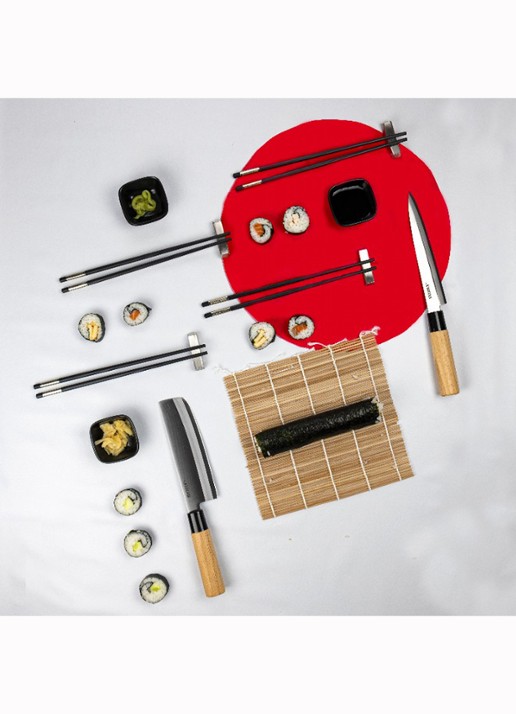 Homey's Nippon Sushi Essentials blik giftset 14-delig - detail 2 lichtbruin