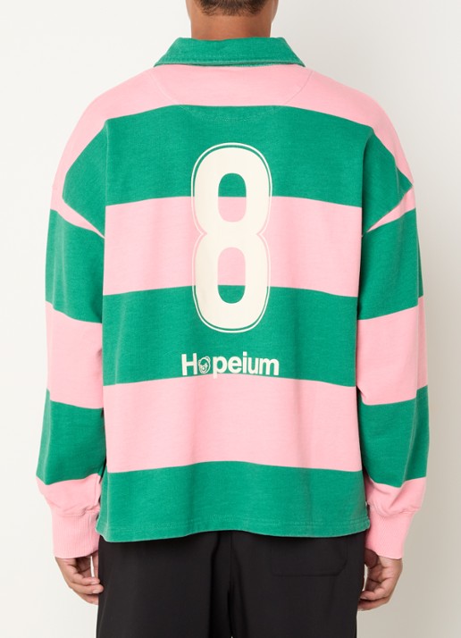 Hopeium Ghandi sweater met polokraag - achterkant 4 groen