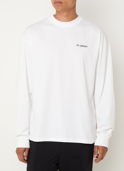 Hopeium Longsleeve met logo- en backprint - achterkant 4 wit