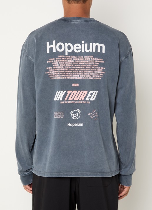 Hopeium Longsleeve met logo- en backprint - detail 3 donkergrijs