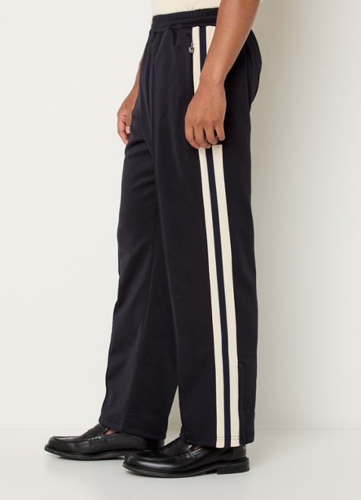 Hopeium Straight fit trackpants met ritszakken en logo - detail 2 zwart