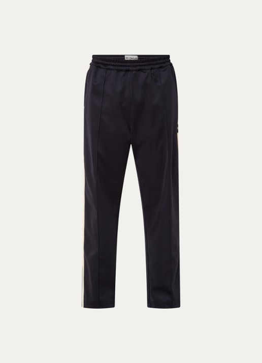Hopeium Straight fit trackpants met ritszakken en logo - voorkant 4 zwart