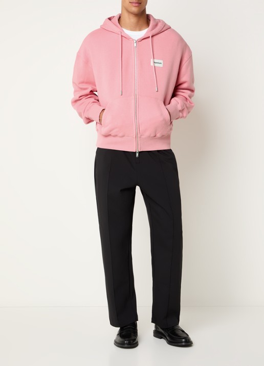 Hopeium Sweatvest met steekzakken - voorkant 2 roze