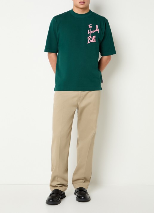 Hopeium T-shirt met logoprint - voorkant 2 groen