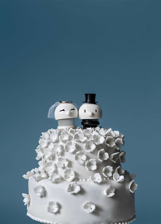 Hoptimist Bride & Groom ornament 8,5 cm set van 2 - voorkant 3 wit