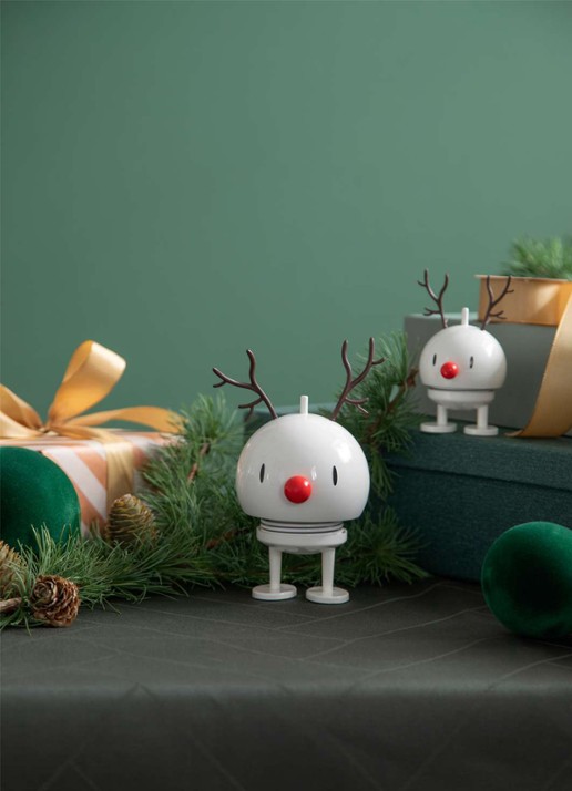 Hoptimist Reindeer Bumble S ornament 9,5 cm - voorkant 2 wit