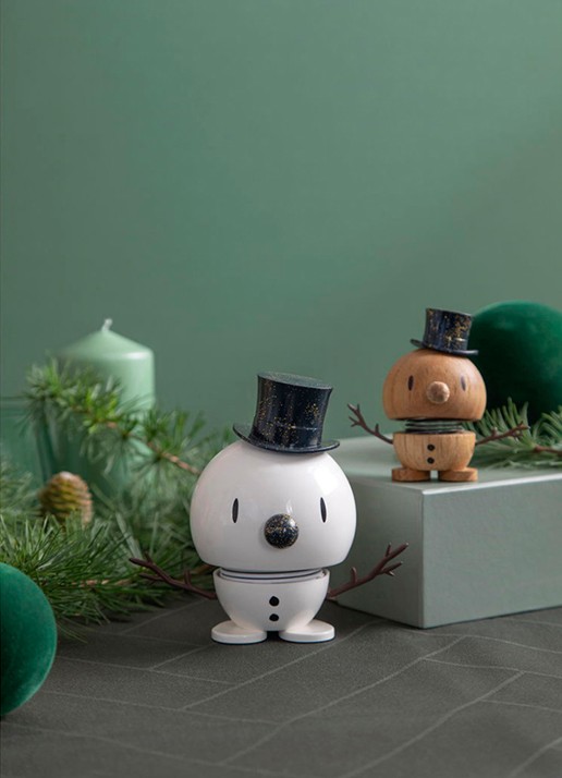 Hoptimist Snowman S ornament 7,8 cm - achterkant bruin