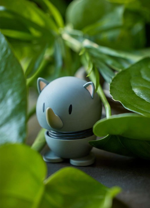 Hoptimist Soft Rhino S ornament 6,4 cm - voorkant 2 grijs