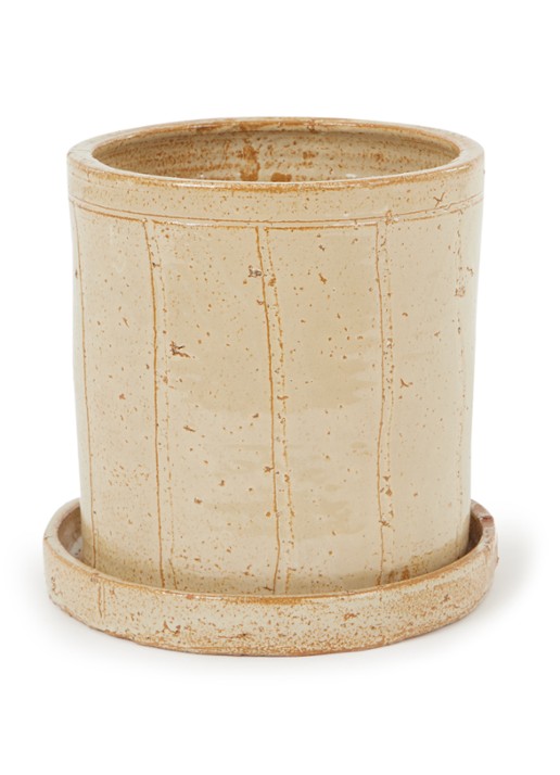 House Doctor Julian bloempot van keramiek voor binnen Ø 22 cm - voorkant beige