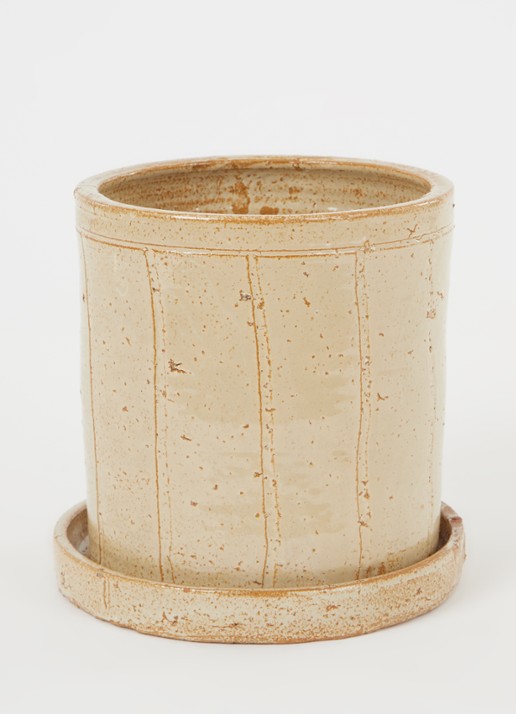 House Doctor Julian bloempot van keramiek voor binnen Ø 22 cm - voorkant 2 beige