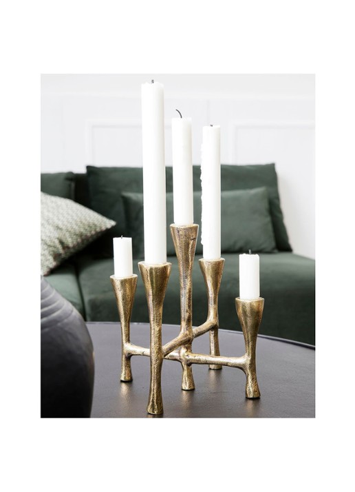 House Doctor Tristy kandelaar 20 cm - voorkant 3 goud