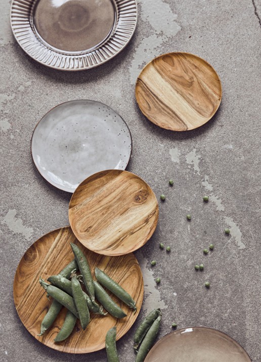 House Doctor Wood serveerschaal set van 2 - voorkant 4 naturel