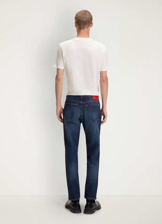 HUGO 634 slim fit jeans met donkere wassing - achterkant 7 indigo