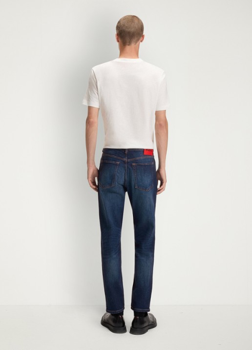HUGO 634 slim fit jeans met donkere wassing - detail 2 indigo