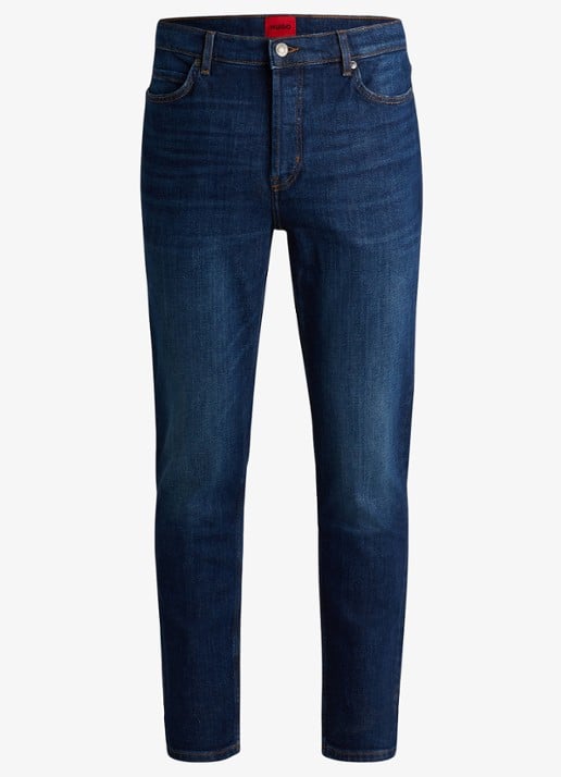 HUGO 634 slim fit jeans met donkere wassing - voorkant 5 indigo