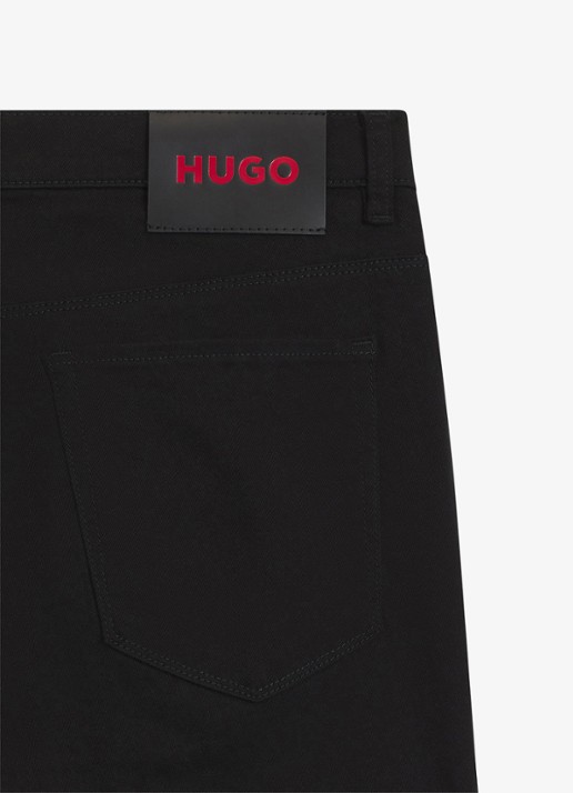HUGO 708 slim fit jeans met gekleurde wassing - detail 5 zwart