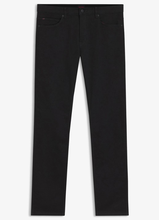 HUGO 708 slim fit jeans met gekleurde wassing - voorkant zwart