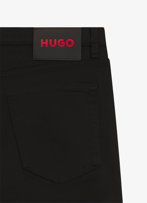 HUGO 734 extra slim fit jeans met gekleurde wassing - detail 6 zwart