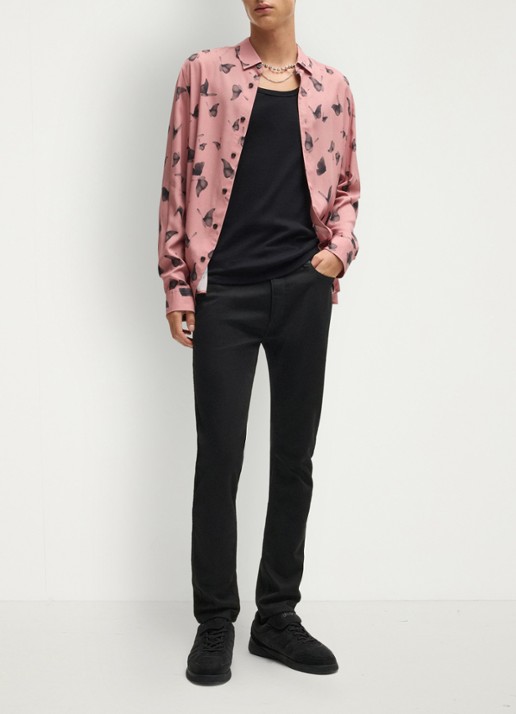 HUGO 734 extra slim fit jeans met gekleurde wassing - voorkant 3 zwart